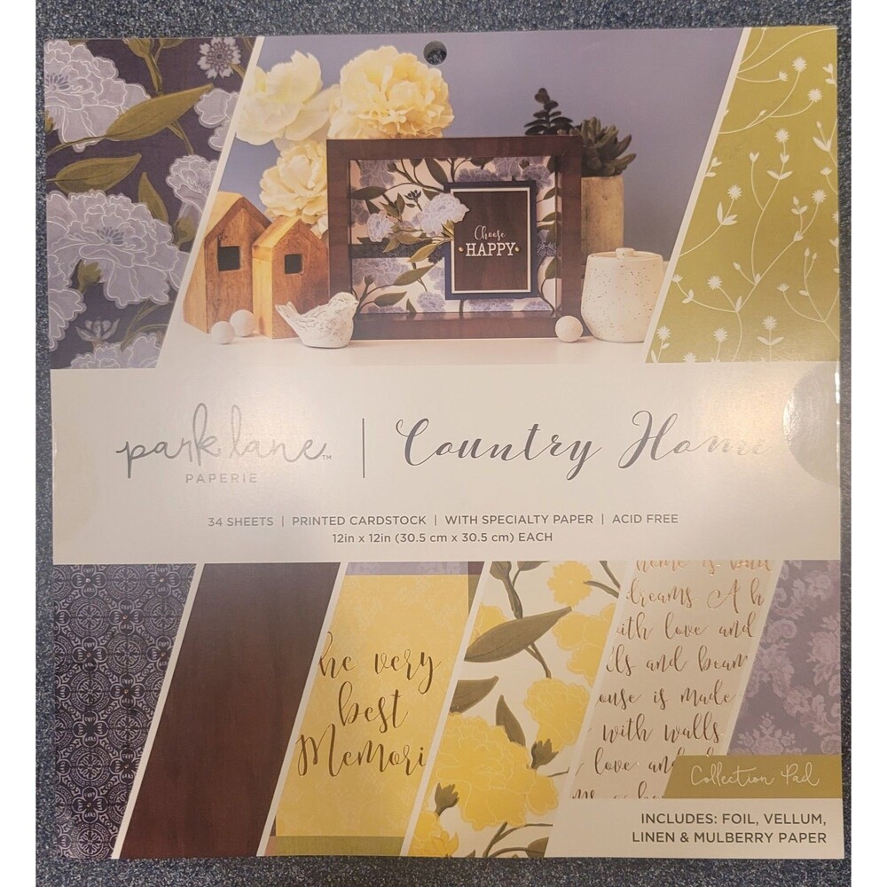 Park Lane Country Home, 12”X12” Cardstock with Specialty Papers, 34 sheets, New